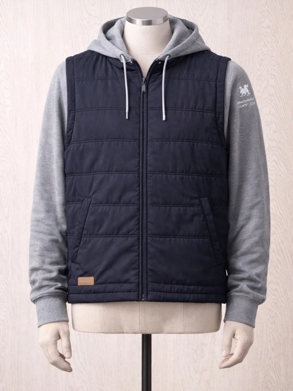 TravisMathew Mens XXL Hybrid Hoodie Vest Dragon Ridge CC Las Vegas Golf Zip